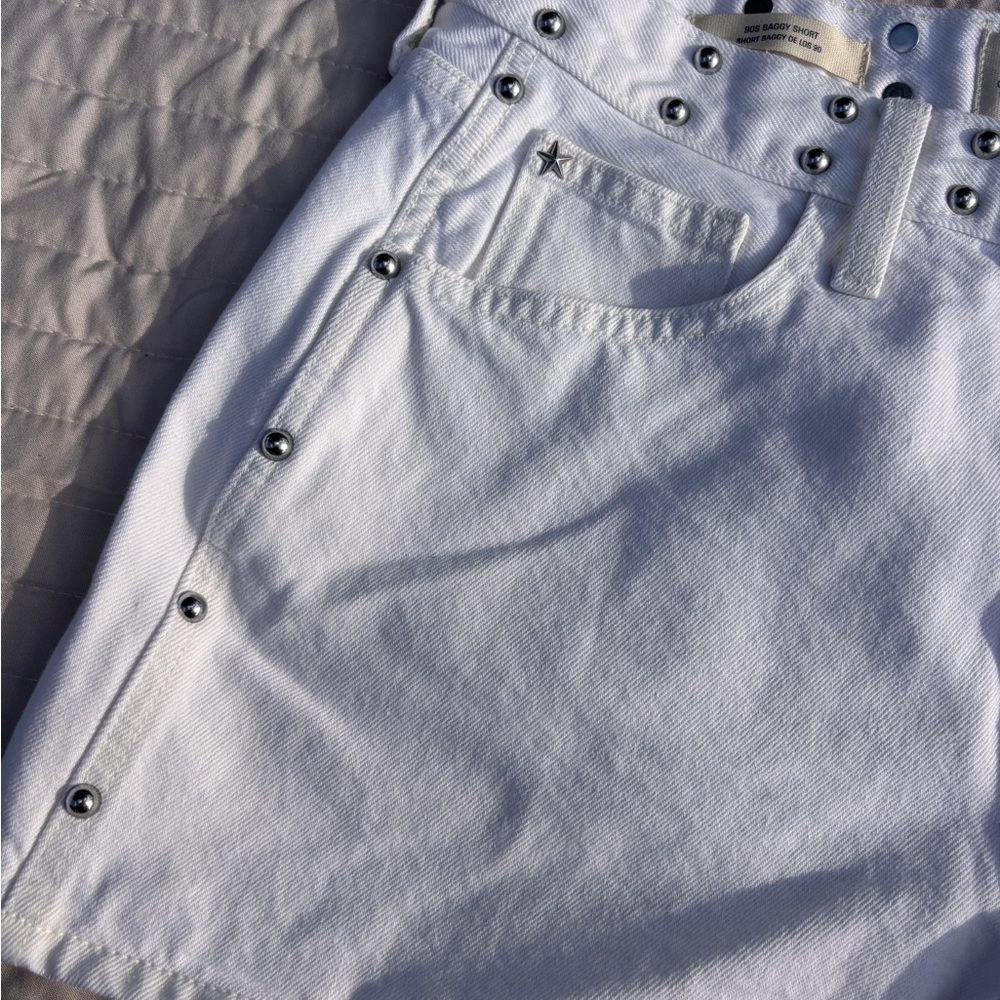 Universal Thread White Stud-Embellished Baggy Sho… - image 3